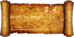 Bodócs Antal névjegykártya